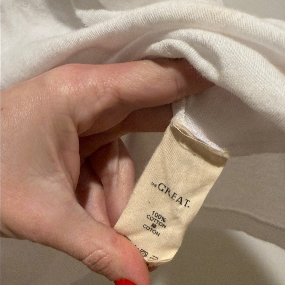 THE GREAT. White and Blue Smooth Sailing Tee - Picture 4 of 5